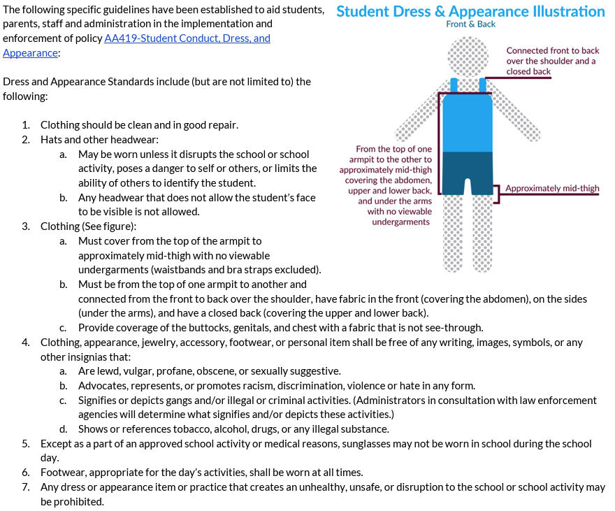 Jordan School District Dress Code Description